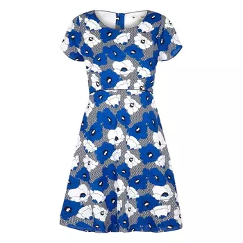 Платье короткое расклешенное с цветочным рисунком