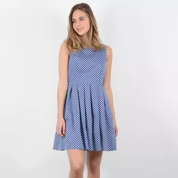 Платье короткое расклешенное с графичным рисунком