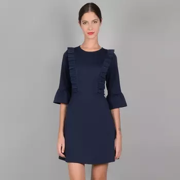 Платье короткое с воланами и рукавами 3/4