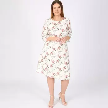 Платье-миди прямое с рукавами 3/4