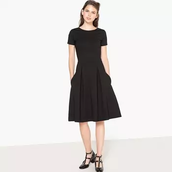 Платье-миди расклешенное с короткими рукавами