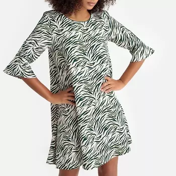 Платье-миди расклешенное с рисунком