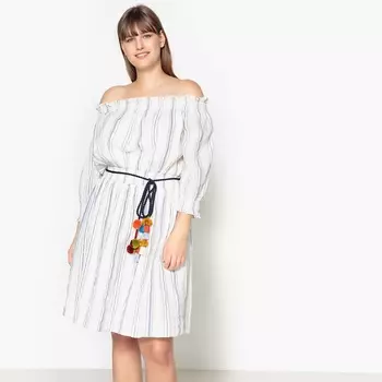 Платье-миди расклешенное с рисунком, длина 3/4