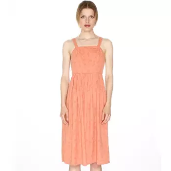 Платье на бретелях, отрезное по спинке, застежка сбоку