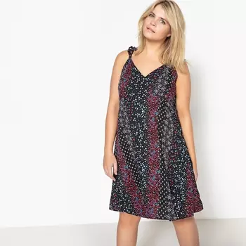 Платье на тонких бретелях с цветочным рисунком