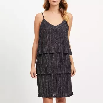 Платье на тонких бретелях с V-образным вырезом и эффектом запаха