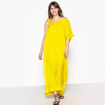 Платье очень длинное расклешенное на тонких бретелях