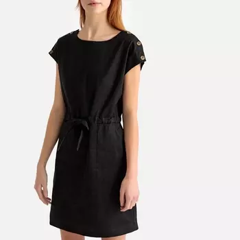 Платье прямое без рукавов из льна