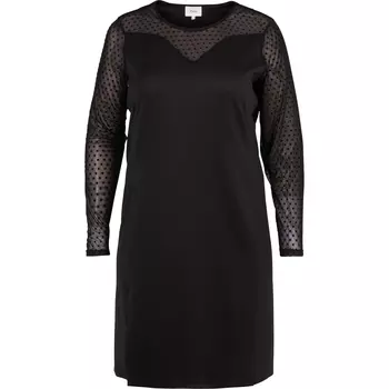 Платье прямое однотонное средней длины с длинными рукавами