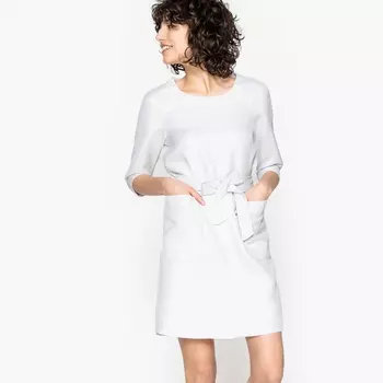 Платье прямое с застежкой сзади из твила