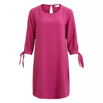 Платье прямое средней длины, однотонное, с короткими рукавами