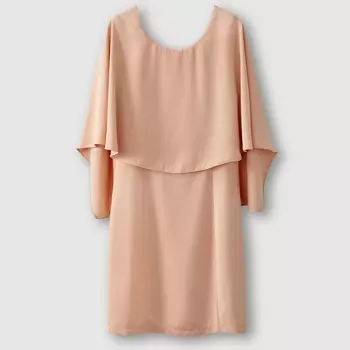 Платье прямого покроя, вырез сзади, наложенные дру