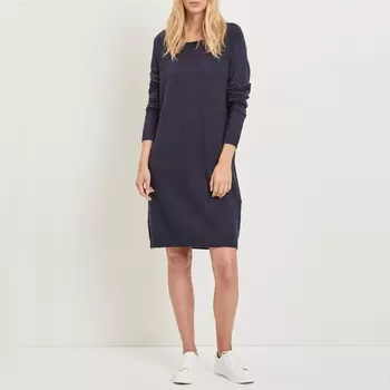 Платье-пуловер с круглым вырезом и длинными рукавами