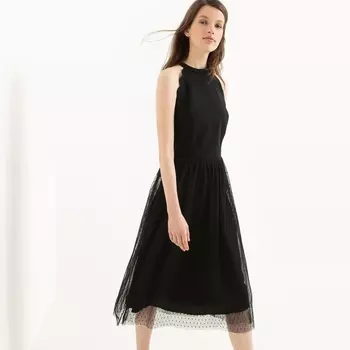 Платье расклешенное средней длины без рукавов