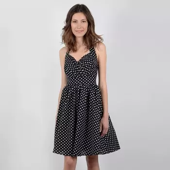 Платье расклешенное средней длины с графическим рисунком