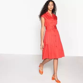 Платье-рубашка с поясом в духе 50-х годов