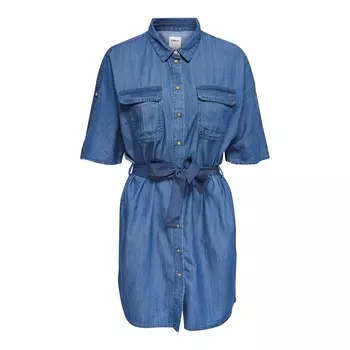 Платье-рубашка с завязками на поясе