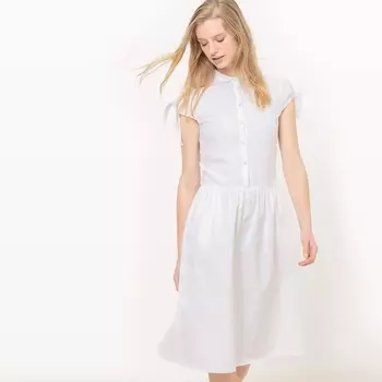 Платье-рубашка с завязками на рукавах