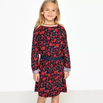 Платье с длинными рукавами с принтом 3-12 лет