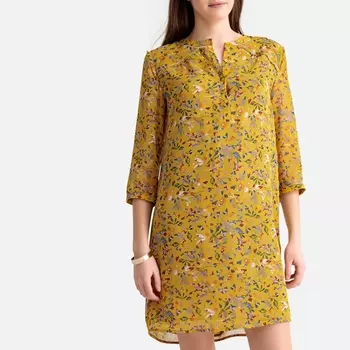 Платье с рисунком и рукавами 3/4