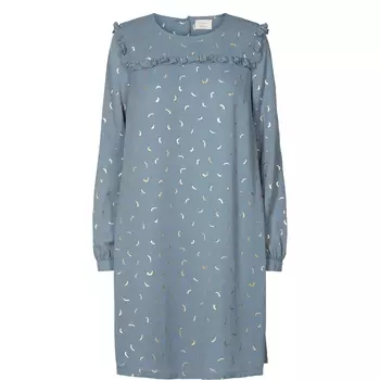 Платье с рисунком и воланами