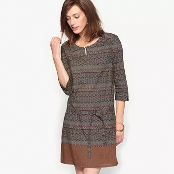 Платье с рисунком из струящегося трикотажа