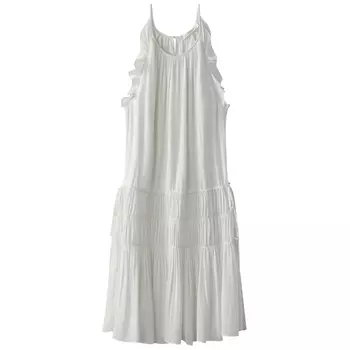 Платье с тонкими бретелями и воланами