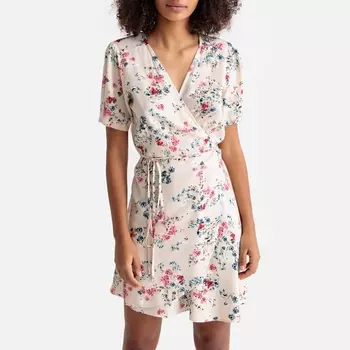 Платье с запахом с цветочным рисунком