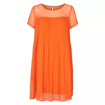 Платье струящееся расклешенное плиссированное с короткими рукавами