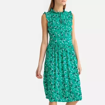 Платье струящееся средней длины с цветочным рисунком