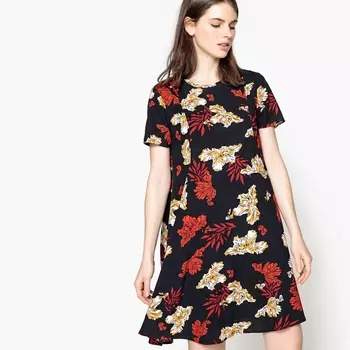Платье-трапеция с цветочным рисунком