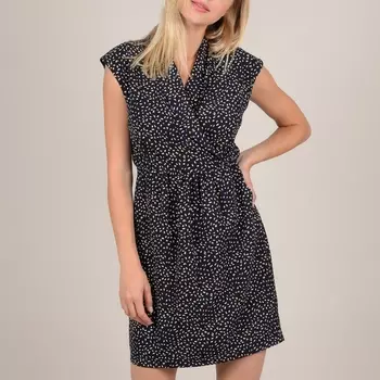 Платье в форме каш-кер с рисунком и карманами