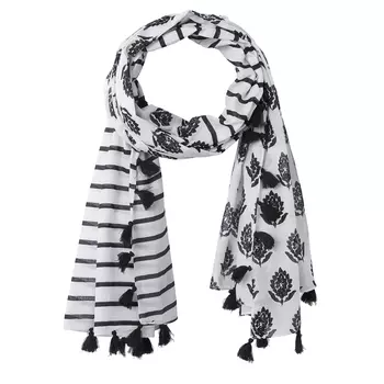 Платок с черно-белым рисунком