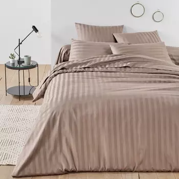 Пододеяльник из хлопкового сатина с тканым рисунком в полоску