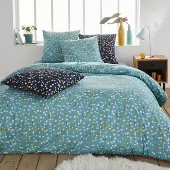 Пододеяльник с принтом, QANIK, сине-зеленый