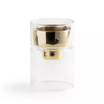 Подсвечник из стекла и латуни FESAME