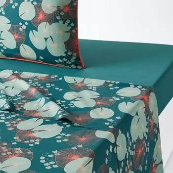 Простыня из хлопковой перкали JARDIN D’EAU