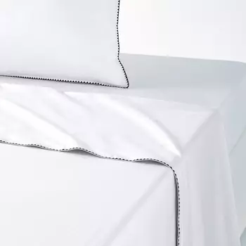 Простыня из стиранной хлопковой перкали с окантовкой, ADRIO