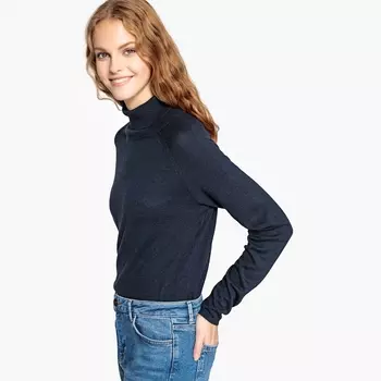 Пуловер базовый с отворачивающимся воротником, форма футляра