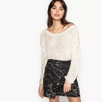 Пуловер без воротника из плотного трикотажа