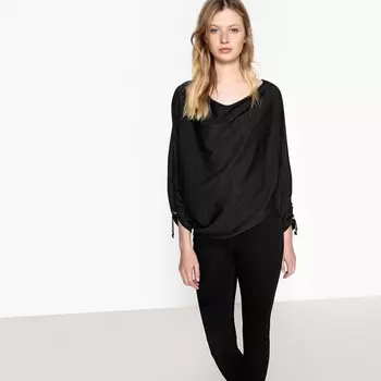 Пуловер блестящий с вырезом-лодочкой