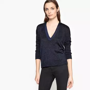 Пуловер из блестящего трикотажа