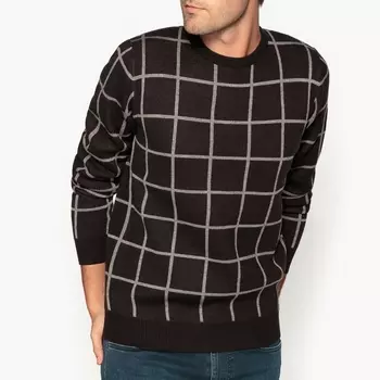 Пуловер из плотного трикотажа с круглым вырезом