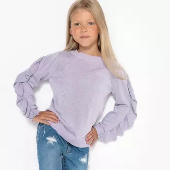 Пуловер из тонкого блестящего трикотажа, 3-12 лет