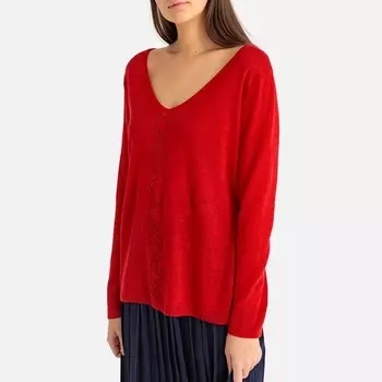 Пуловер из тонкого трикотажа из льна с V-образным вырезом PAULA