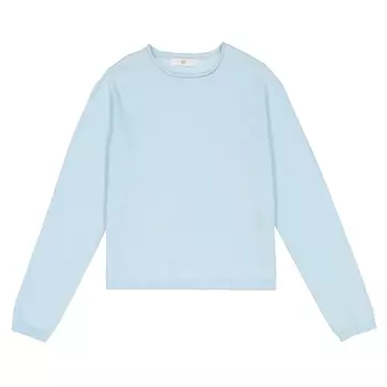 Пуловер короткий однотонный из тонкого трикотажа, 10-16 лет