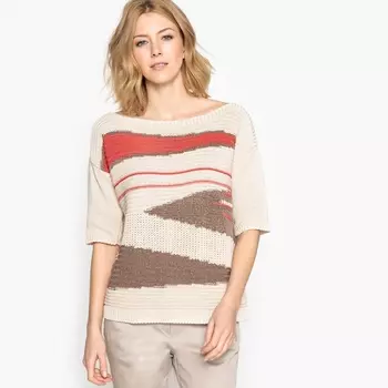 Пуловер с короткими рукавами из оригинального трикотажа