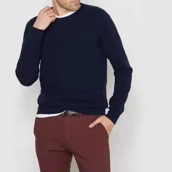 Пуловер с круглым вырезом, 100% кашемира