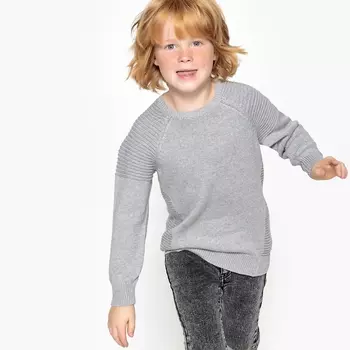 Пуловер с круглым вырезом, 3-12 лет
