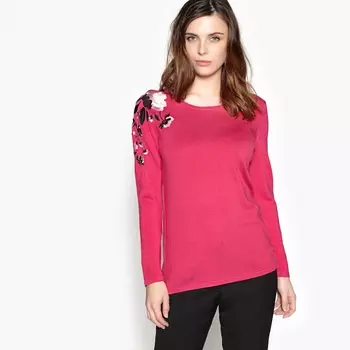 Пуловер с круглым вырезом и вышивкой